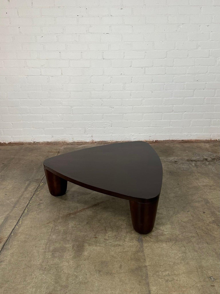 Tringula Tea Table Modern Primitive Style Triangular Coffee Table For Sale at 1stDibs