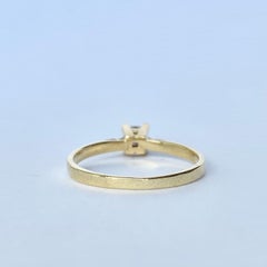 Modern Princess Cut Diamond and 18 Carat Gold Solitaire Ring
