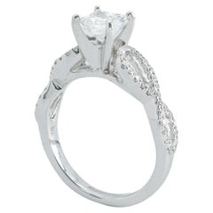 Verlobungsring aus 14 Karat Weißgold mit Diamant im Prinzessinnenschliff ~1ctw Modern