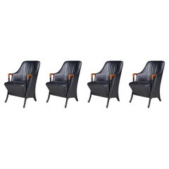 Modern Progetti Leather Armchairs by Umberto Asnago for Giorgetti Italy, 1980s