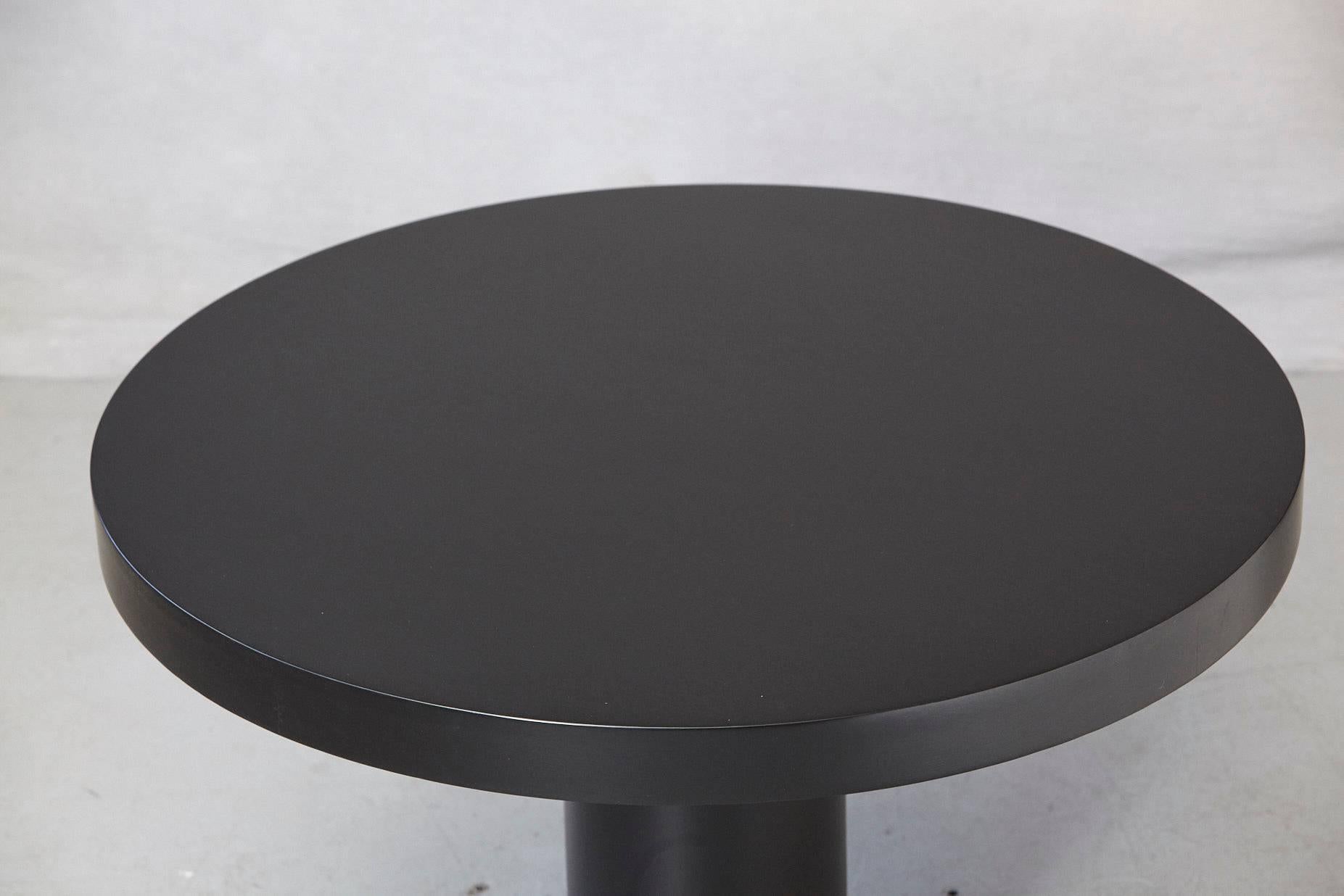 Lacquered Modern Puristic Oak Center Table in New Black Finish, 1960s