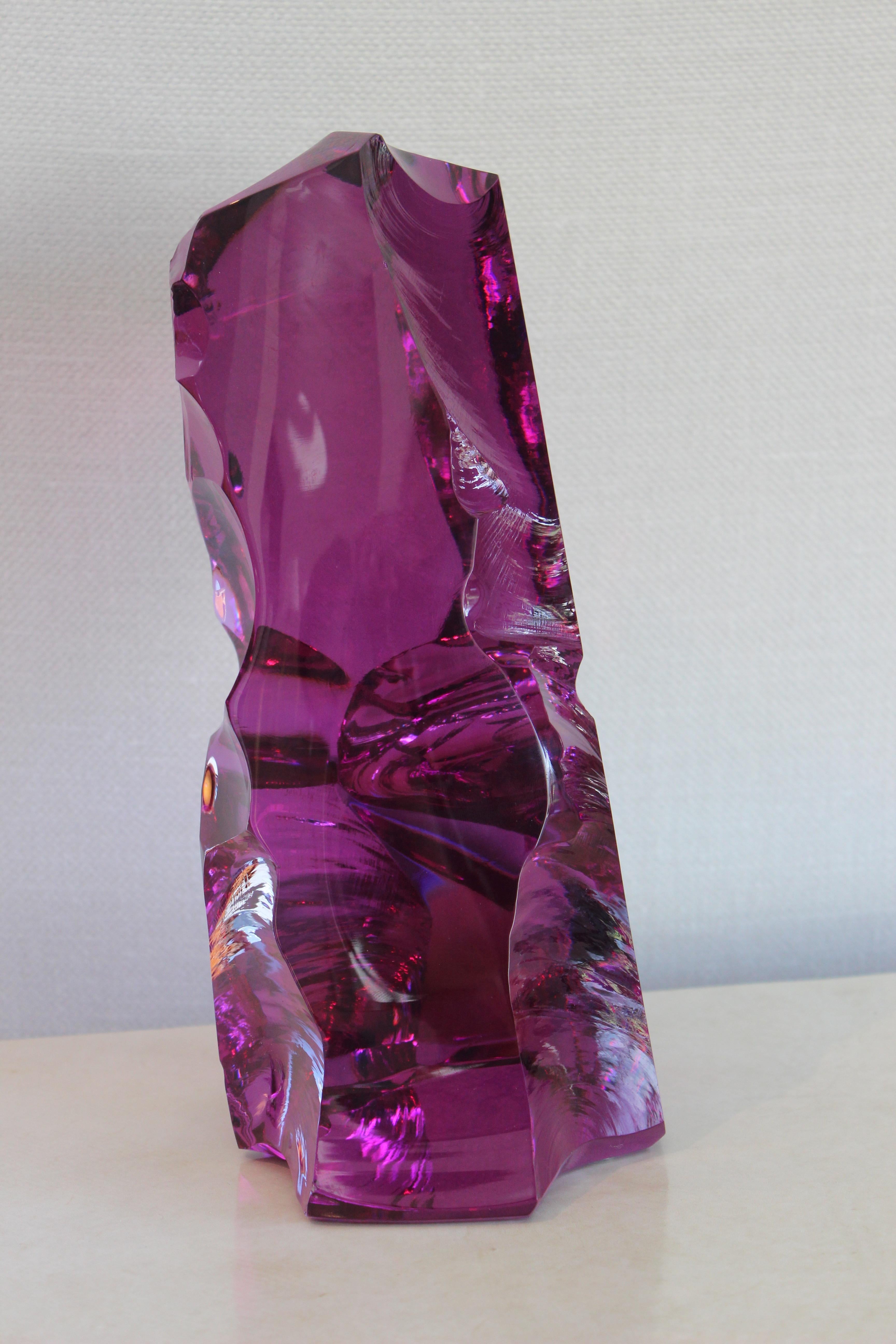 Modern purple/ violet Baccarat glass sculpture.