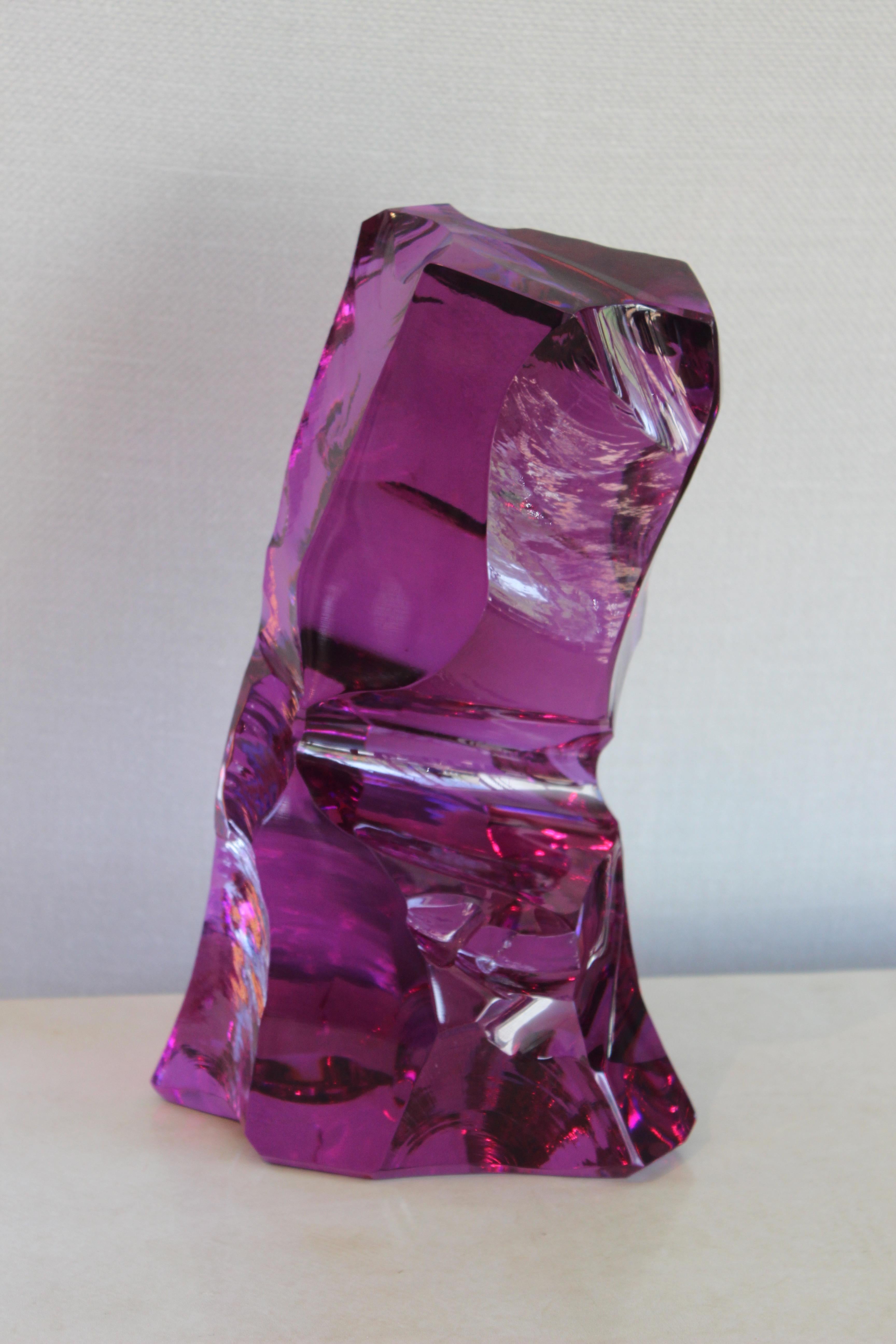 purple glass sculpture