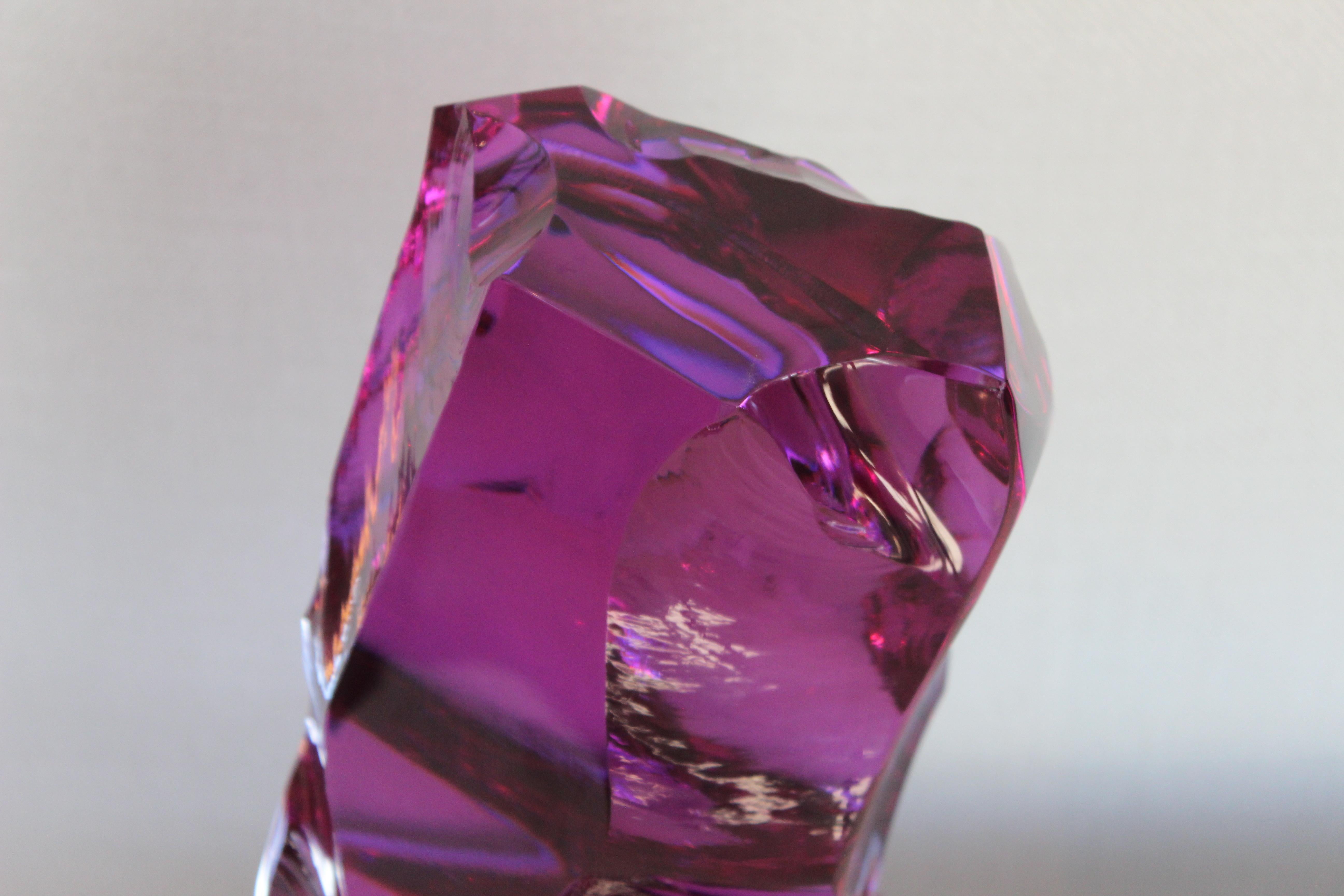 20th Century Modern Purple Baccarat Glass Sculpture