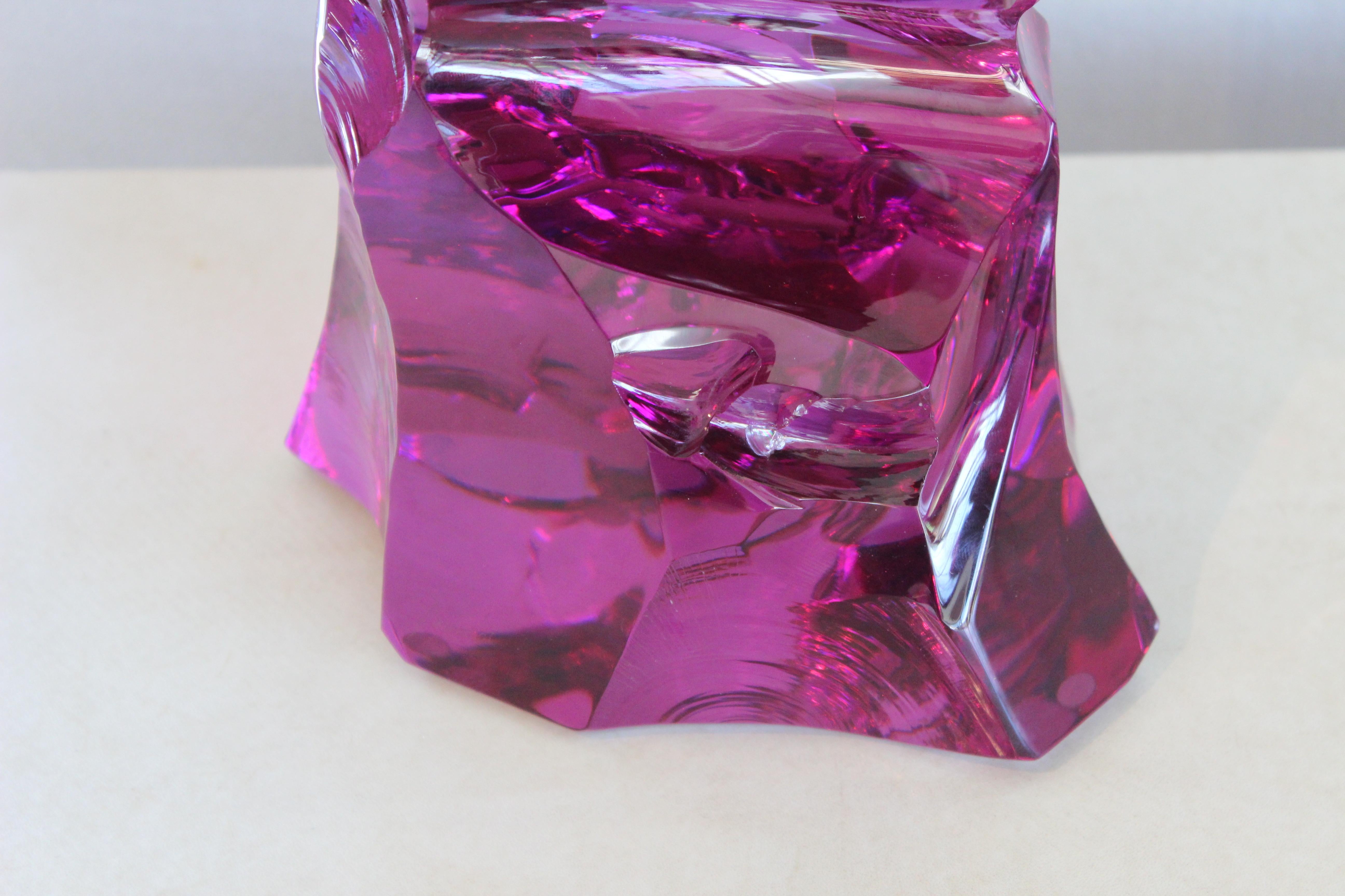 Modern Purple Baccarat Glass Sculpture 1