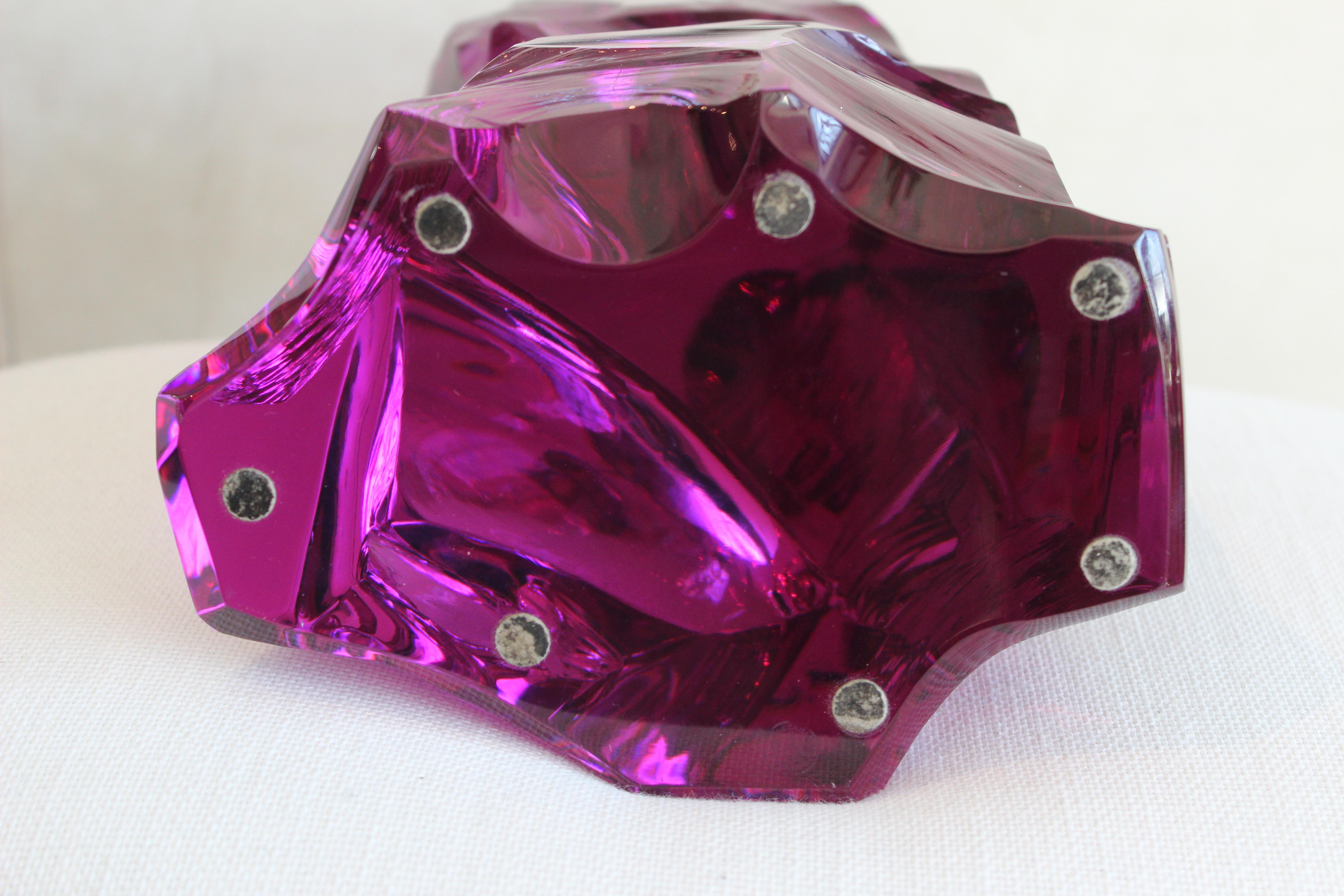 Modern Purple Baccarat Glass Sculpture 2