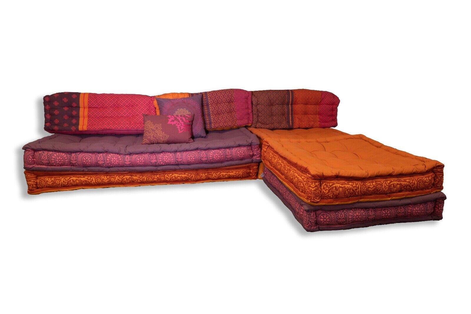 Modern Purple & Orange Sofa Sectional Roche Bobois Style Mah Jong Modular In Good Condition In Keego Harbor, MI