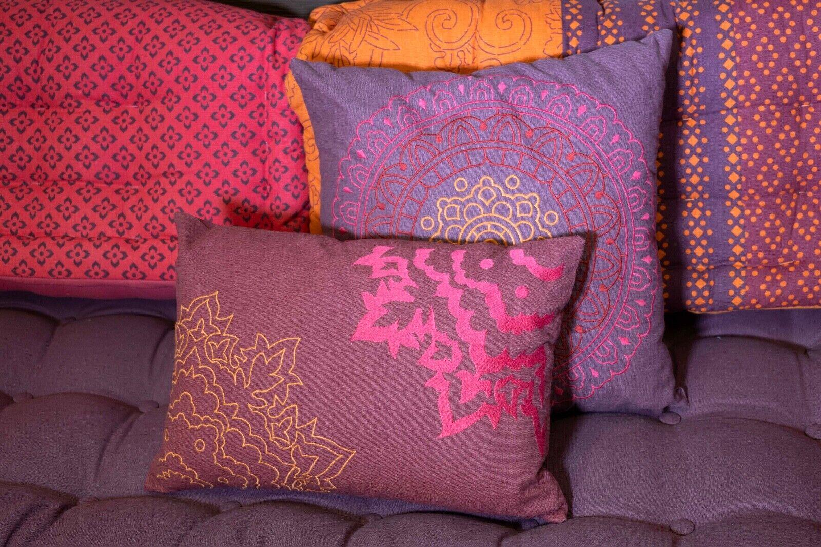 Modern Purple & Orange Sofa Sectional Roche Bobois Style Mah Jong Modular 3