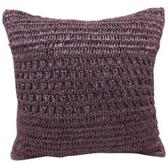 Modern Purple Woven Raffia Petite Decorative Pillow