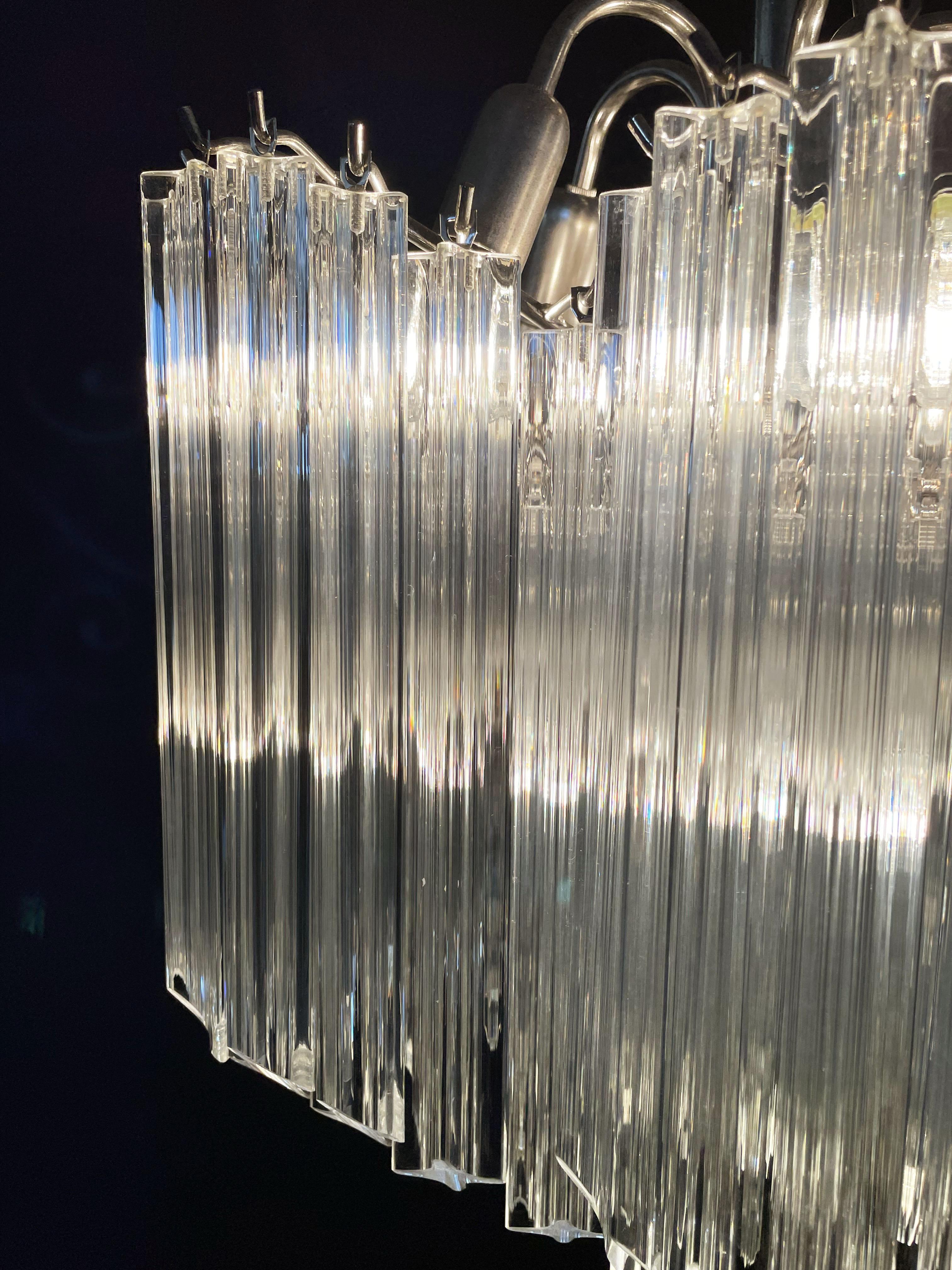 Modern Quadriedri Glass Chandelier - 60 Clear Prism Quadriedri For Sale 8