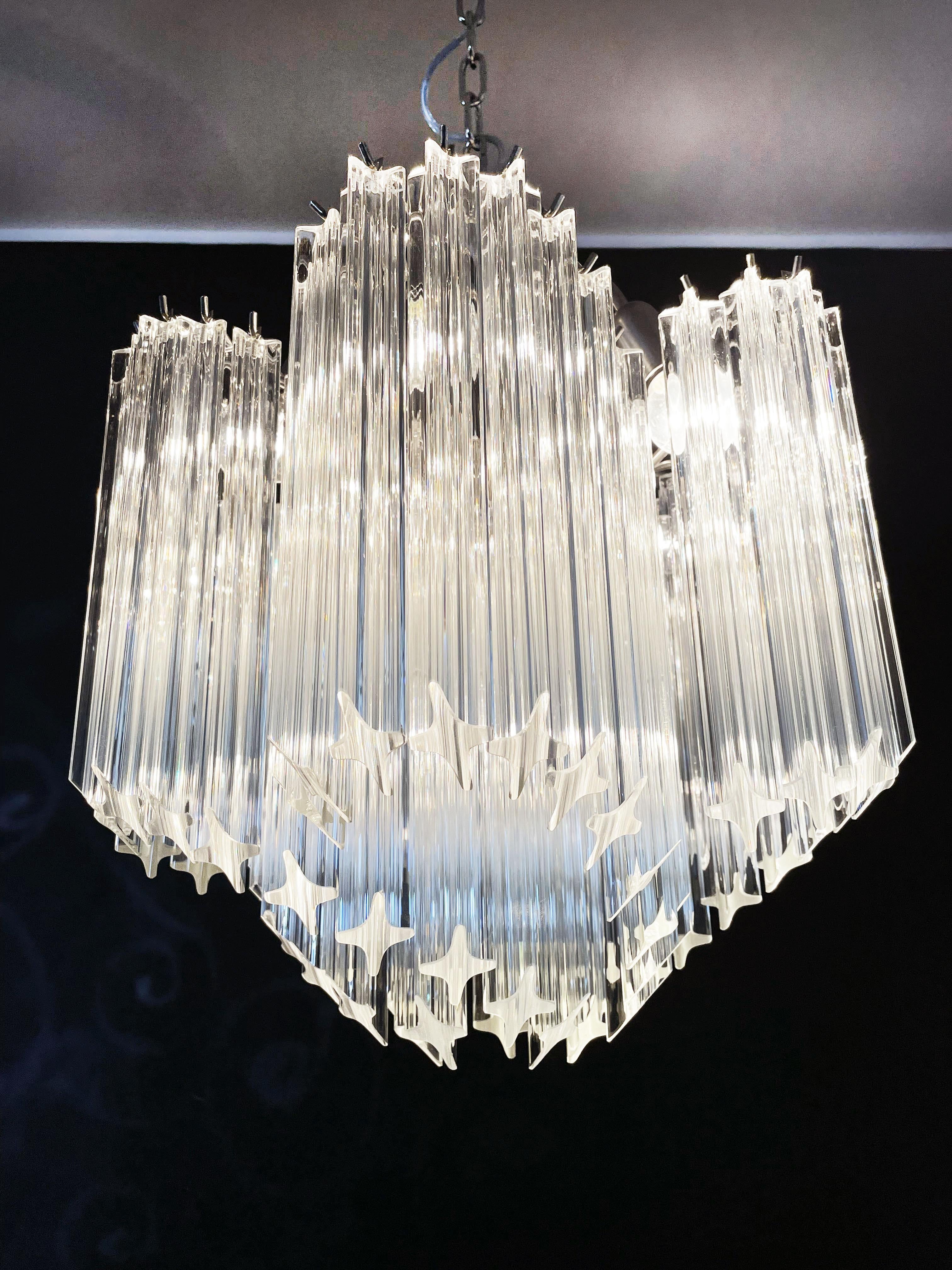 Modern Quadriedri Glass Chandelier - 60 Clear Prism Quadriedri For Sale 15