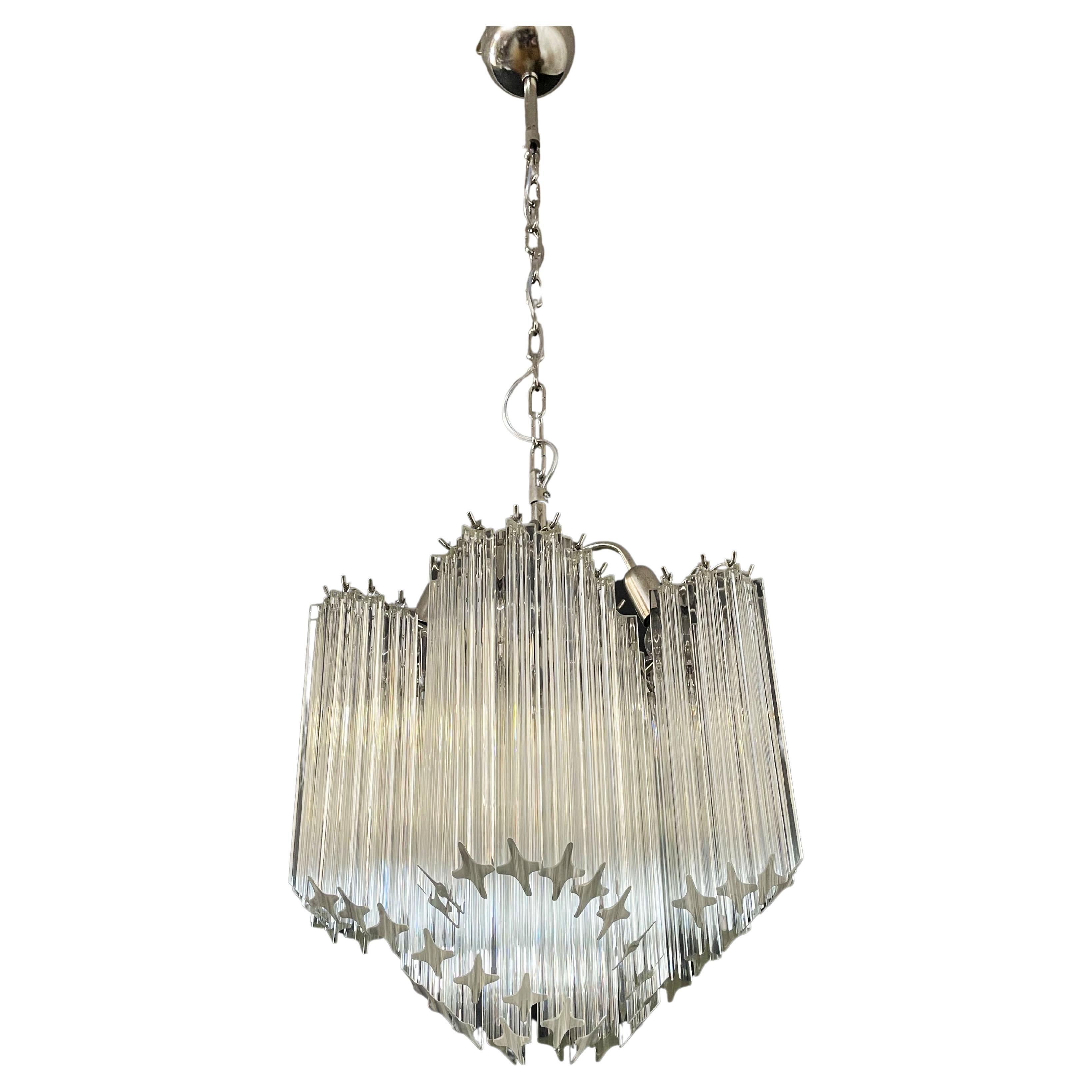 Modern Quadriedri Glass Chandelier - 60 Clear Prism Quadriedri