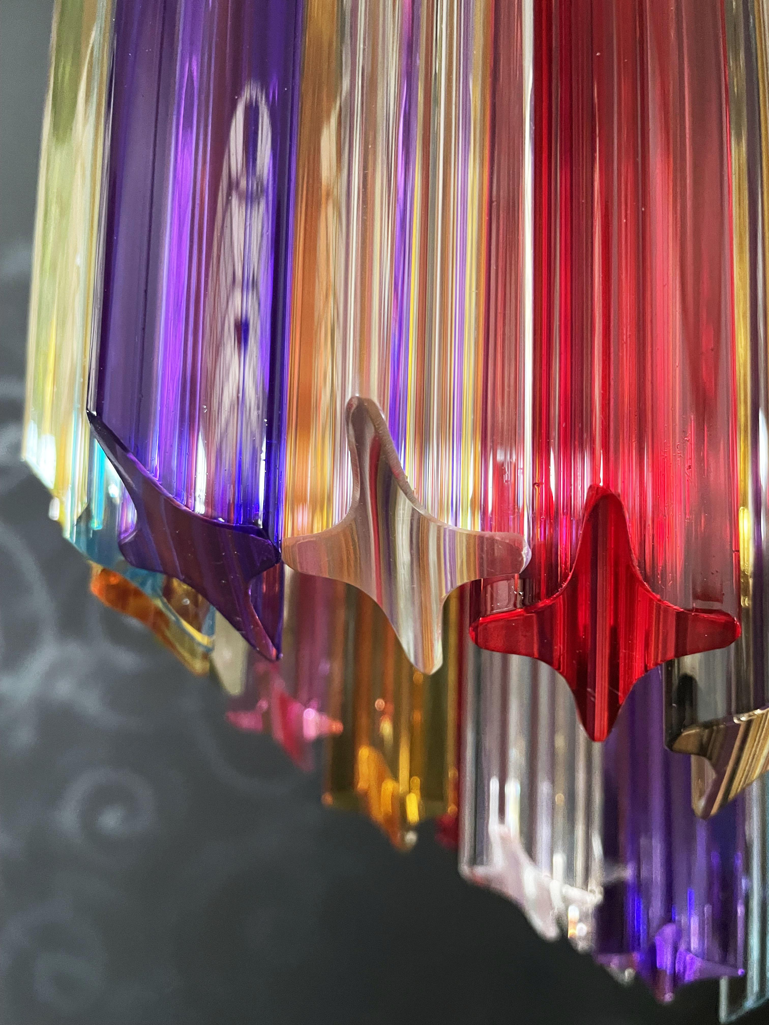 Modern Quadriedri Glass Chandelier, 60 Multicolored Prism Quadriedri 2