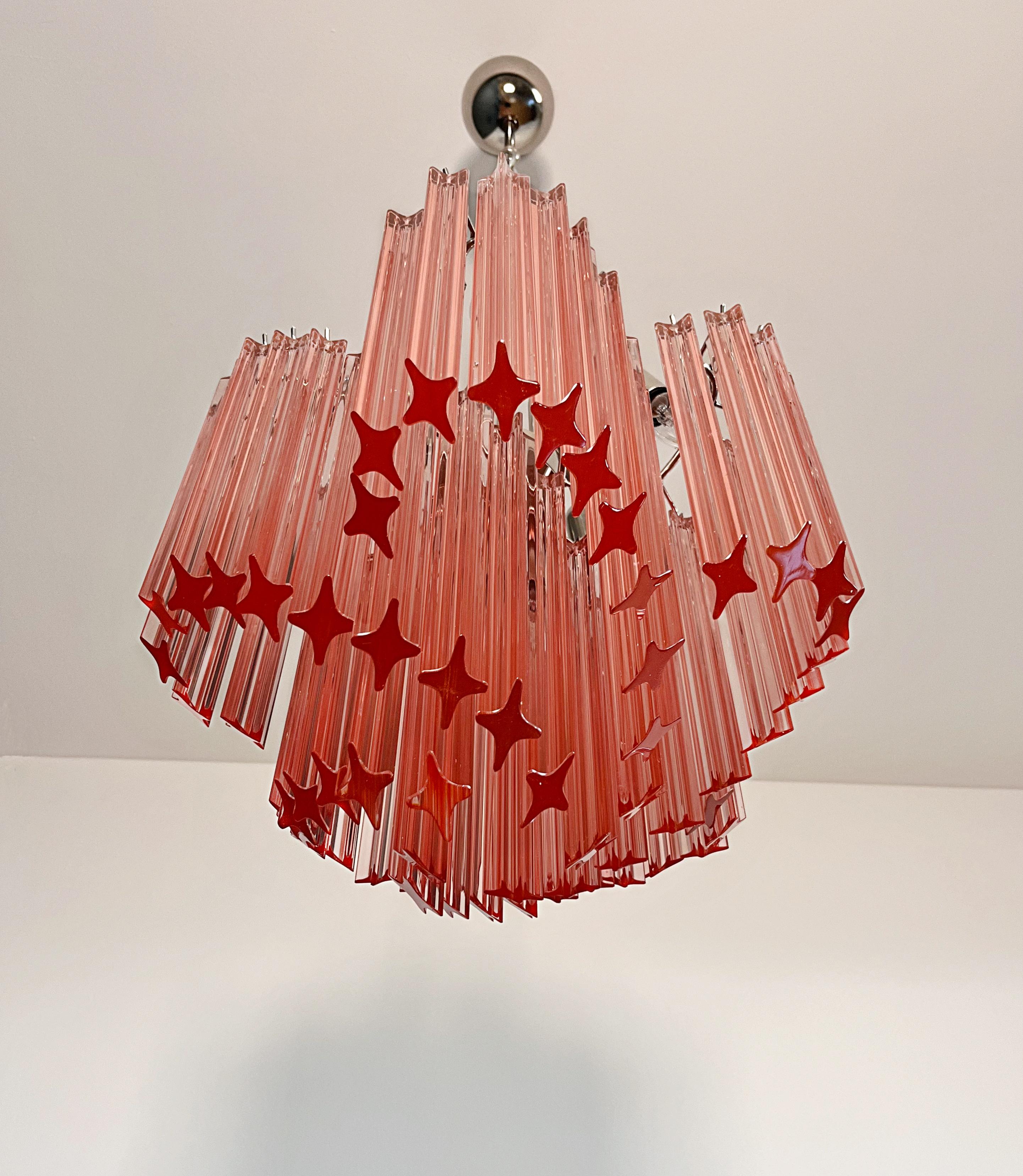 Lámpara moderna de cristal Quadriedri - 60 prismas rosa quadriedri en venta 2