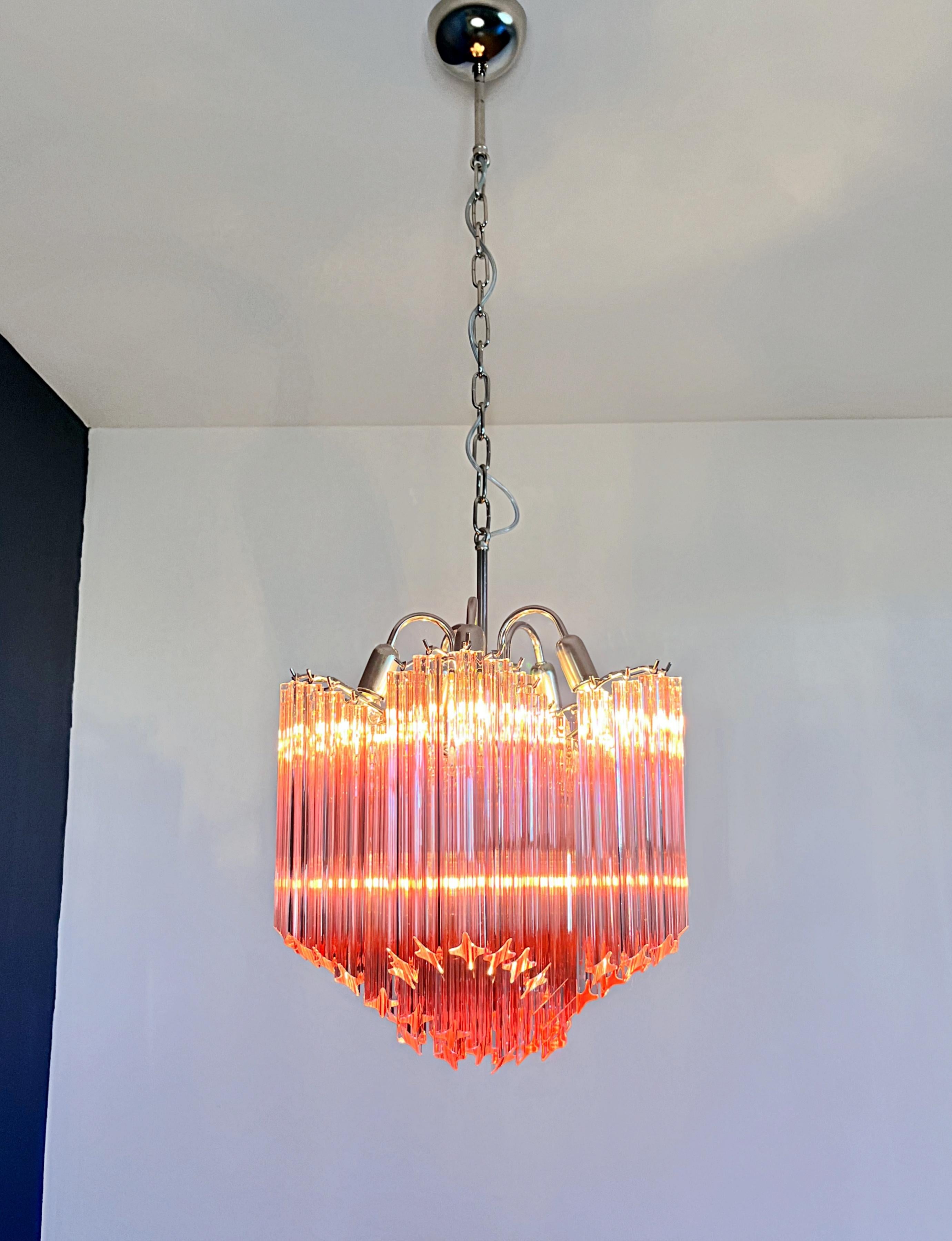 Lámpara moderna de cristal Quadriedri - 60 prismas rosa quadriedri en venta 5