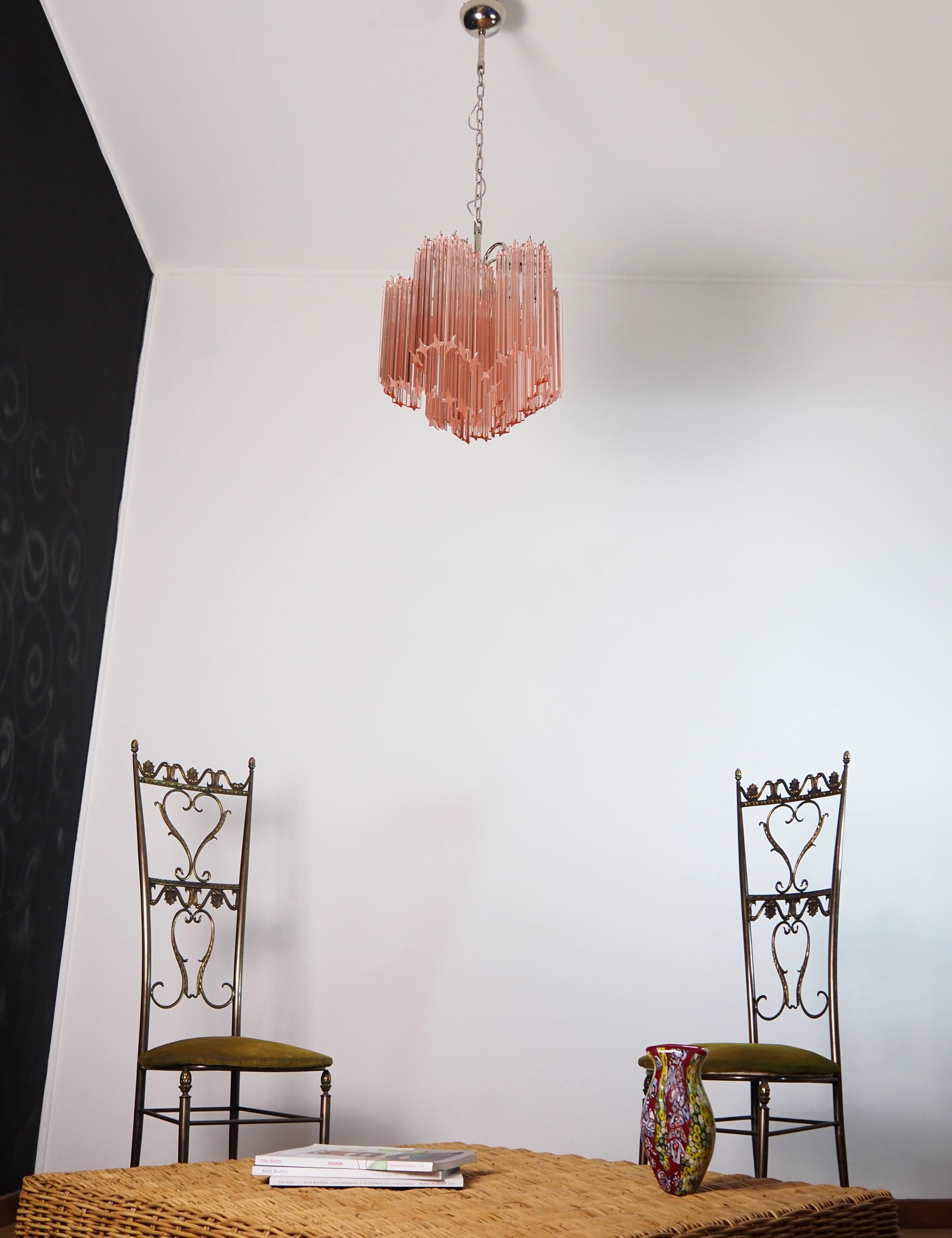 Modern Quadriedri glass Chandelier - 60 pink prism quadriedri 11