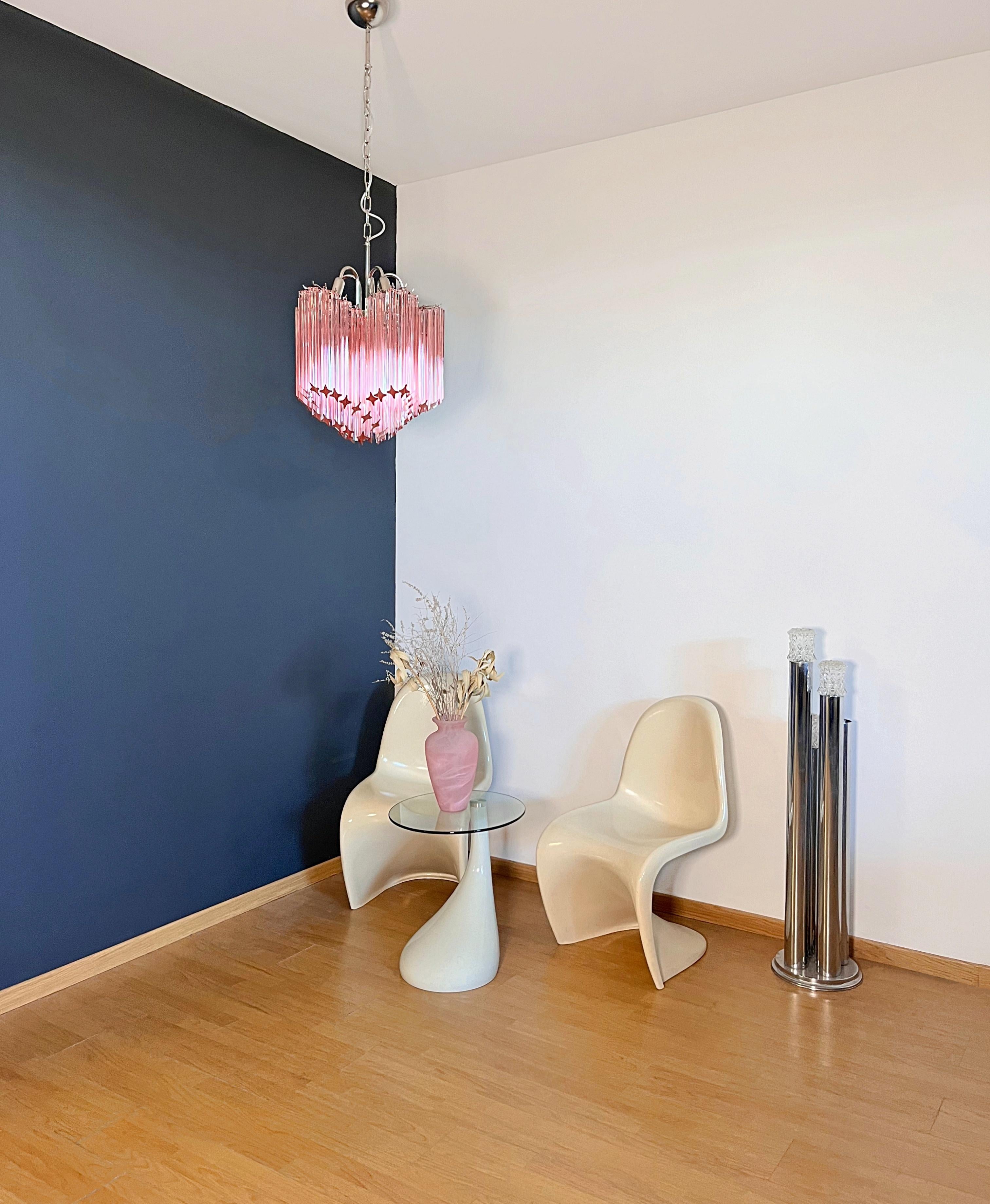 Lámpara moderna de cristal Quadriedri - 60 prismas rosa quadriedri Moderno de mediados de siglo en venta