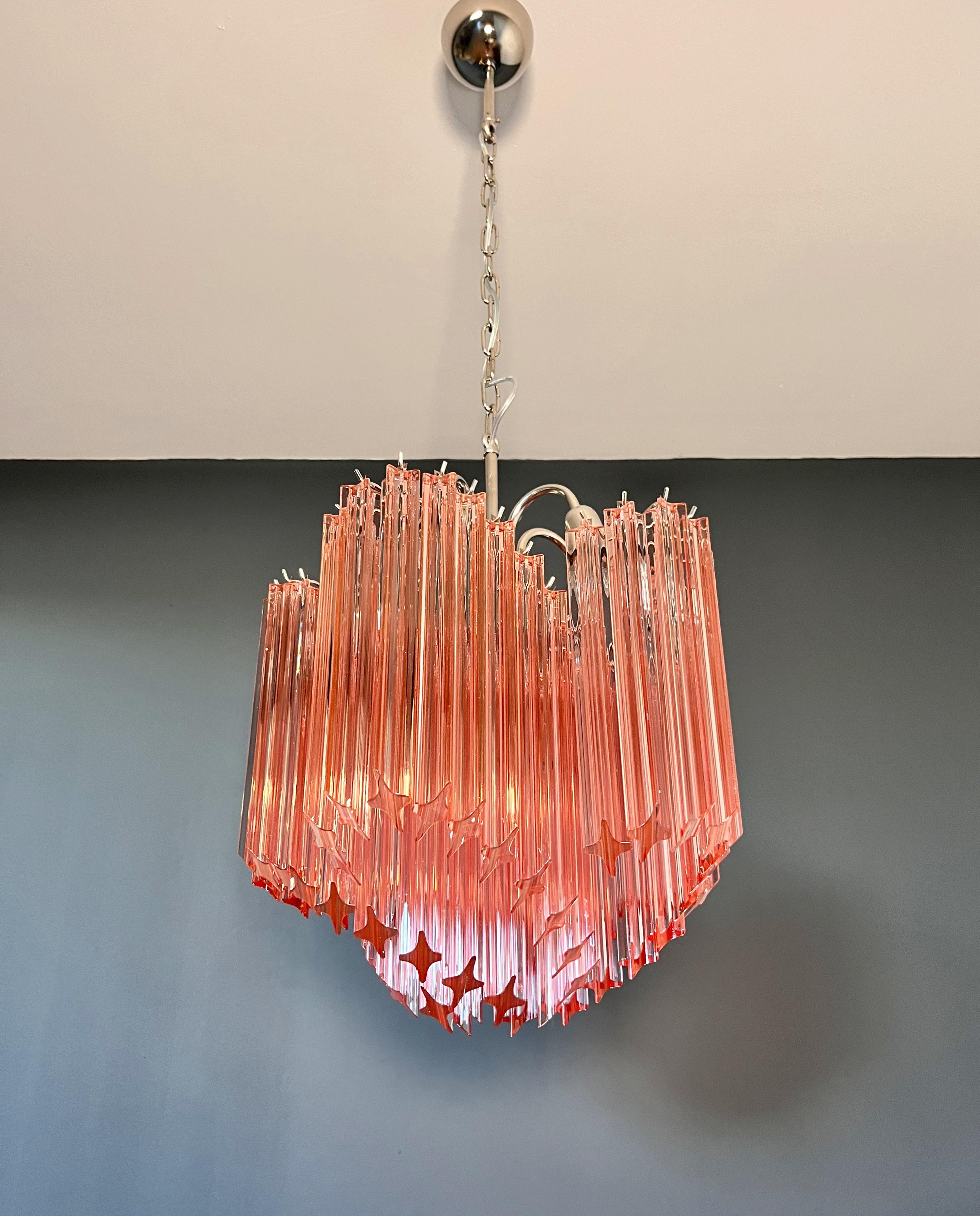 Lámpara moderna de cristal Quadriedri - 60 prismas rosa quadriedri siglo XX en venta