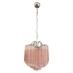 Modern Quadriedri Glass Chandelier, 60 Pink Prism Quadriedri