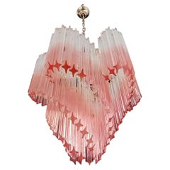 Modern Quadriedri Murano glass Chandelier - 114 shaded pink prism quadriedri