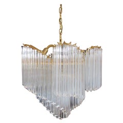 Modern Quadriedri Murano Glass Chandelier, 114 Trasparent Prism Quadriedri Modern Quadriedri Murano Glass Chandelier, 114 Trasparent Prism Quadriedri