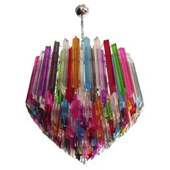 Modern Quadriedri Murano glass Chandelier - 163 trasparent prism quadriedri mult