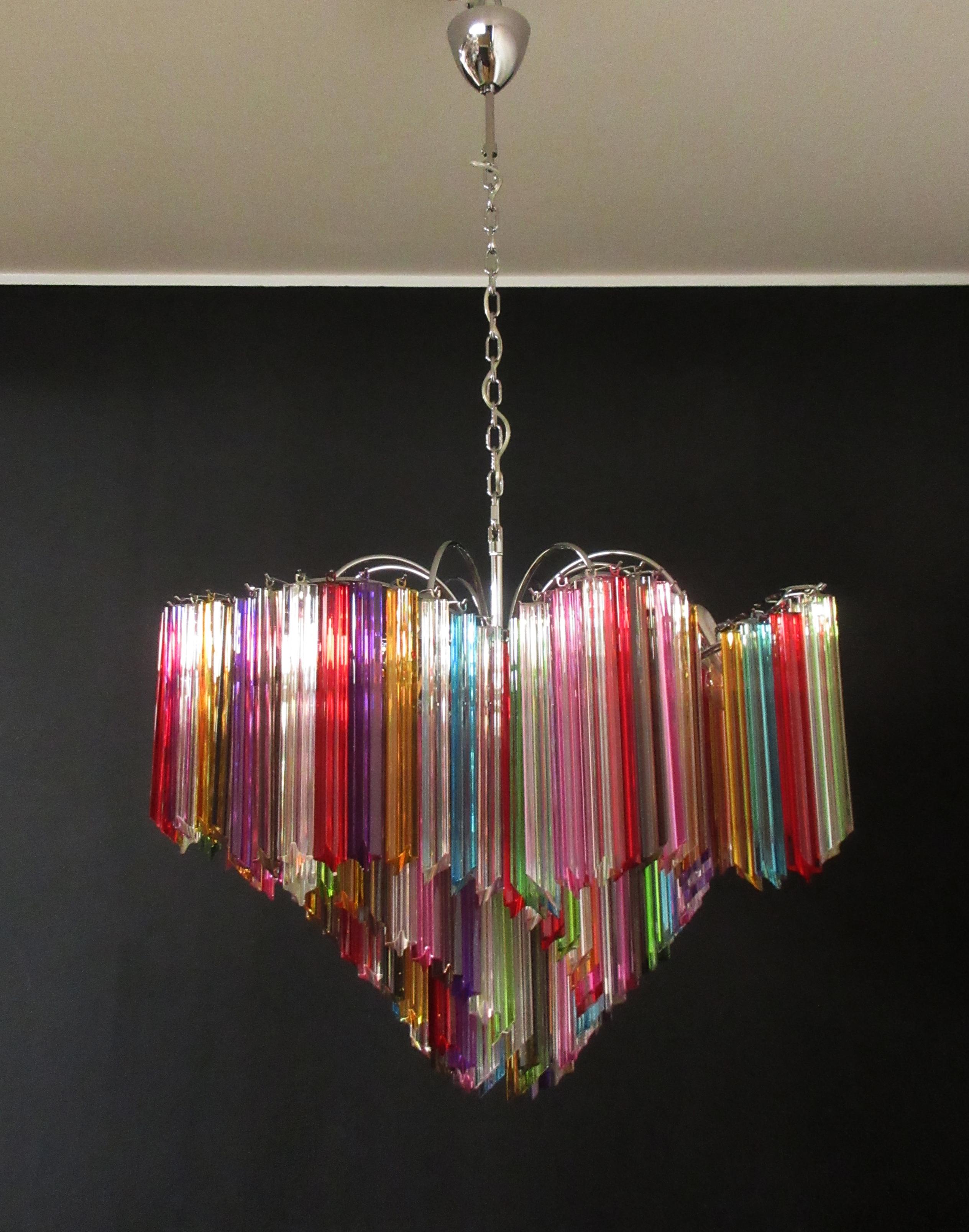 Modern Quadriedri Murano Glass Chandelier, 200 Multicolored Prism Quadriedri 5