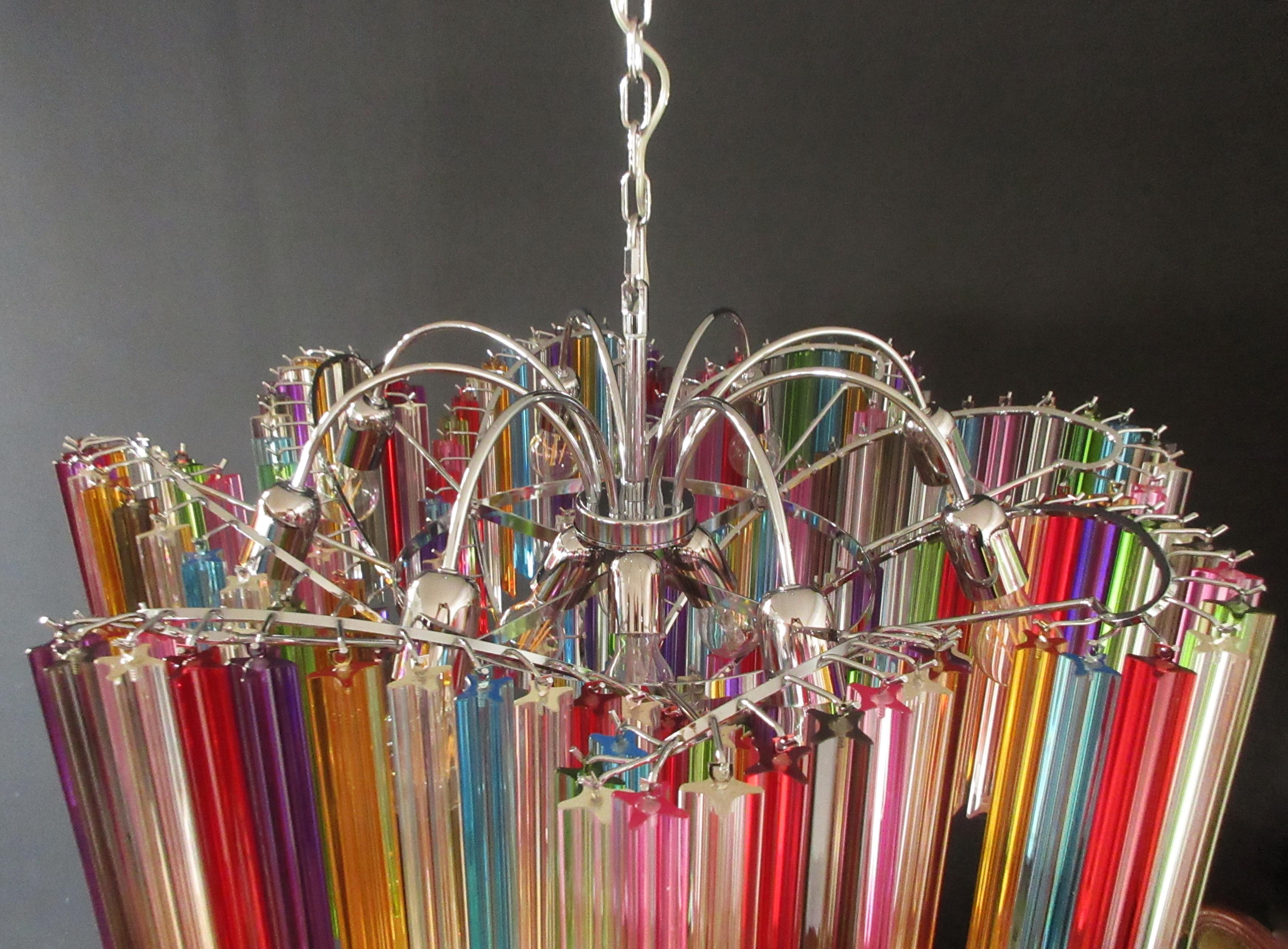 Lámpara moderna de cristal de Murano Quadriedri - 200 prismas multicolores quadriedri en venta 6