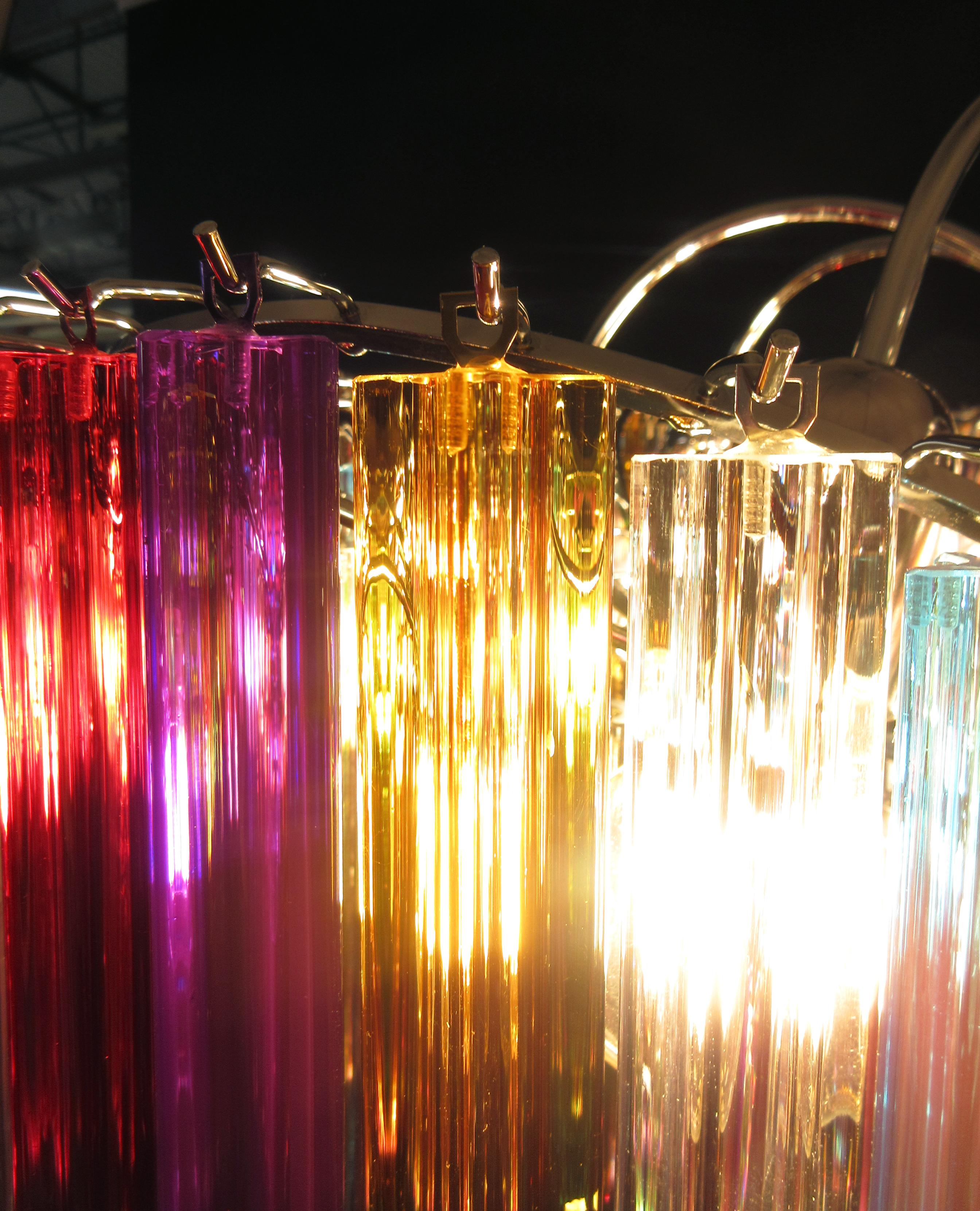 Lámpara moderna de cristal de Murano Quadriedri - 200 prismas multicolores quadriedri en venta 8