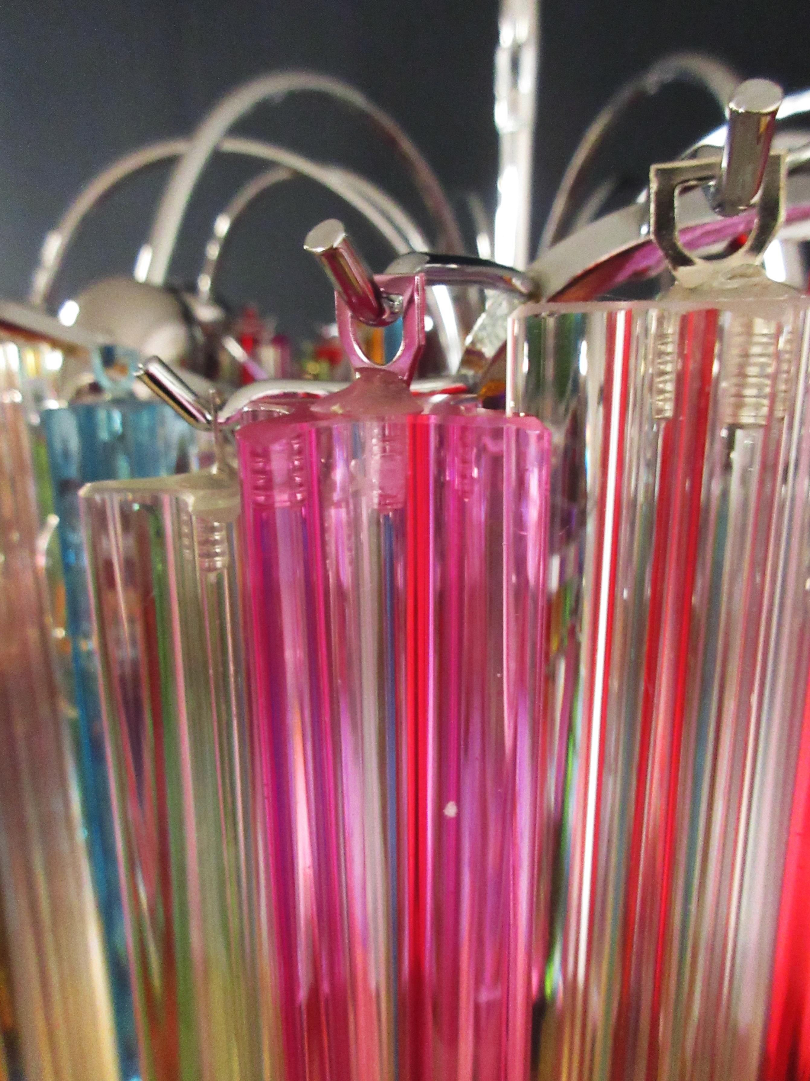 Lámpara moderna de cristal de Murano Quadriedri - 200 prismas multicolores quadriedri en venta 9