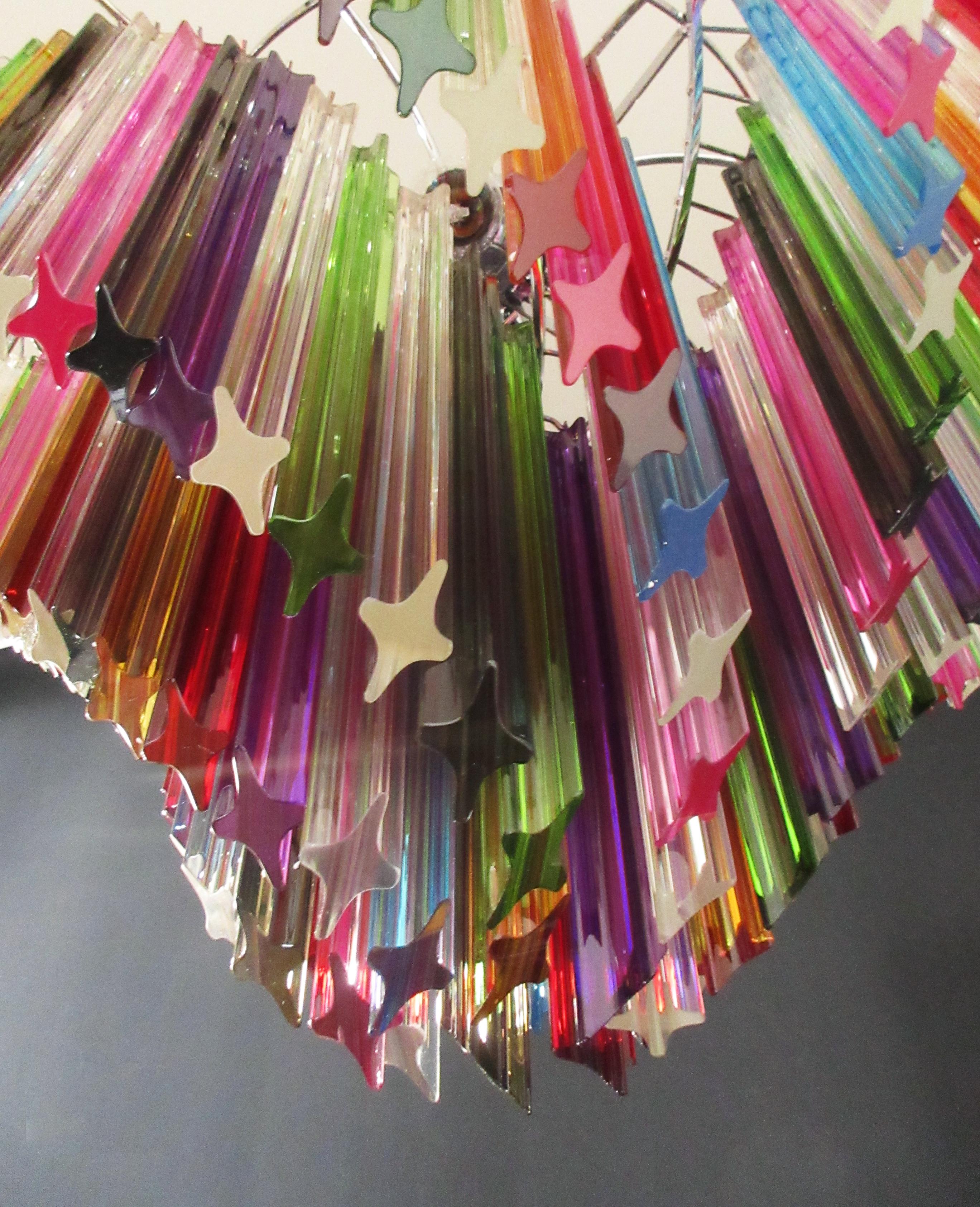 Lámpara moderna de cristal de Murano Quadriedri - 200 prismas multicolores quadriedri en venta 10