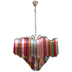 Modern Quadriedri Murano Glass Chandelier, 200 Multicolored Prism Quadriedri