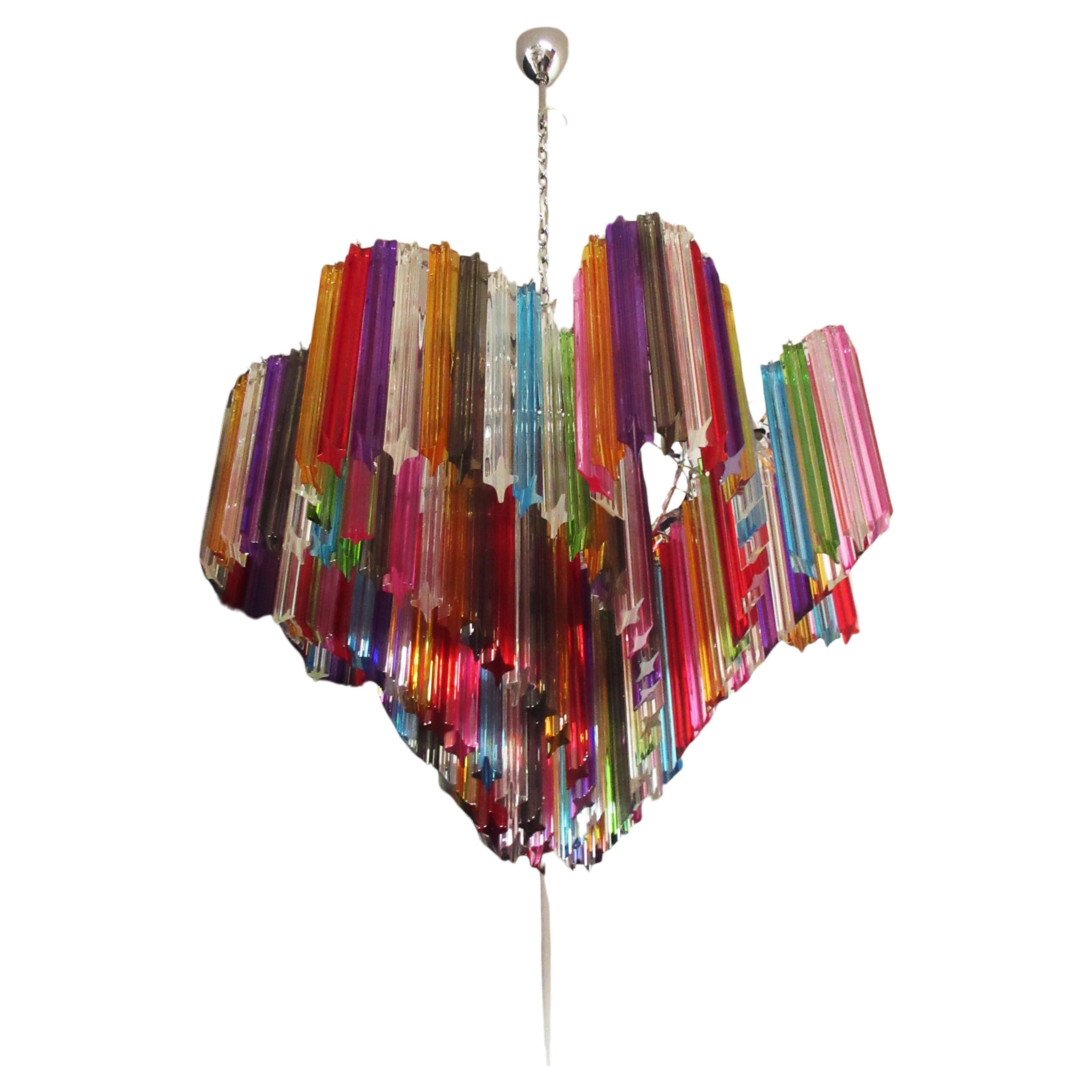 Modern Quadriedri Murano glass Chandelier - 200 multicolored prism quadriedri