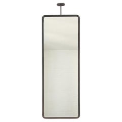 Modern Quadris Ceiling Suspended Long Rectangular Mirror, Bronze Patina Frame
