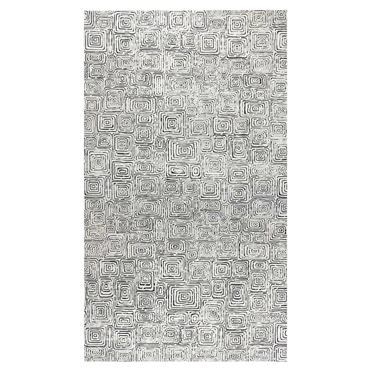 Missoni Home Fleury Wool Rug in Black and White Floral Print For Sale