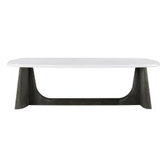 Modern Quartz Top Charcoal Coffee Table