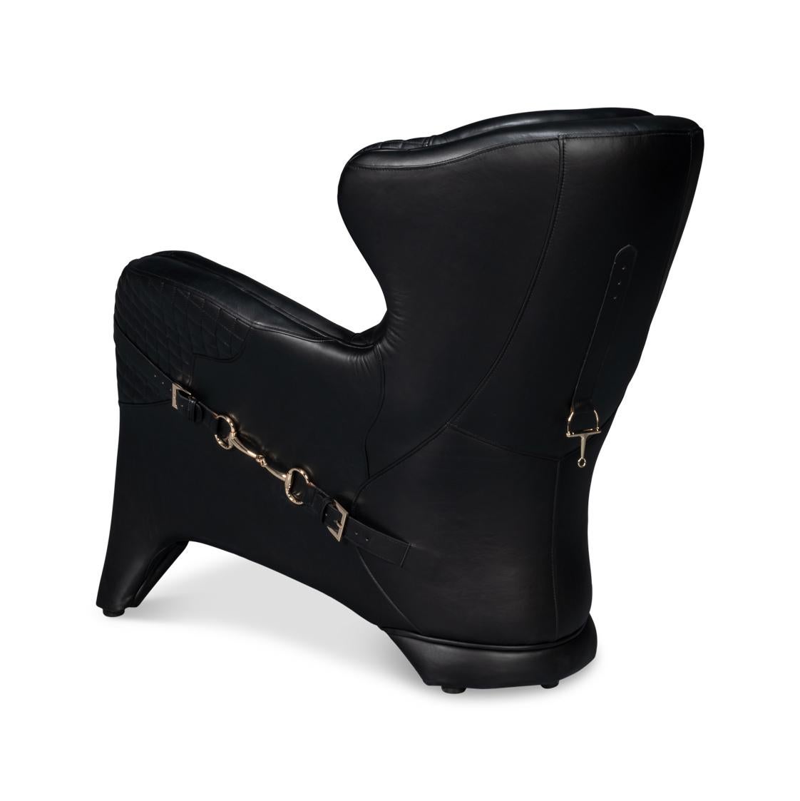 The Moderns fauteuil en cuir noir matelassé Neuf - En vente à Westwood, NJ