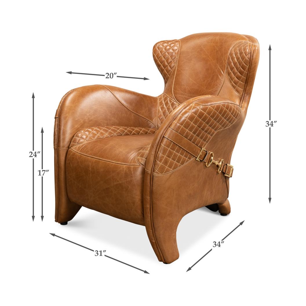 Modern Quilted Leather Armchair For Sale 5