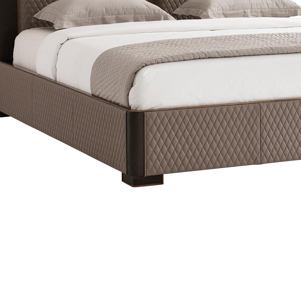 Modern Quilted Leather King Bed at 1stDibs