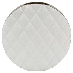 Modern Quilted Vase in Shagreen with Brass Details by Kifu Paris