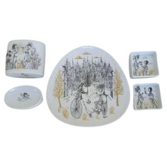 Modern R Peynet Studio Linie Romeo & Juliet patt. 4 pcs. Rosenthal Porcelain 50s