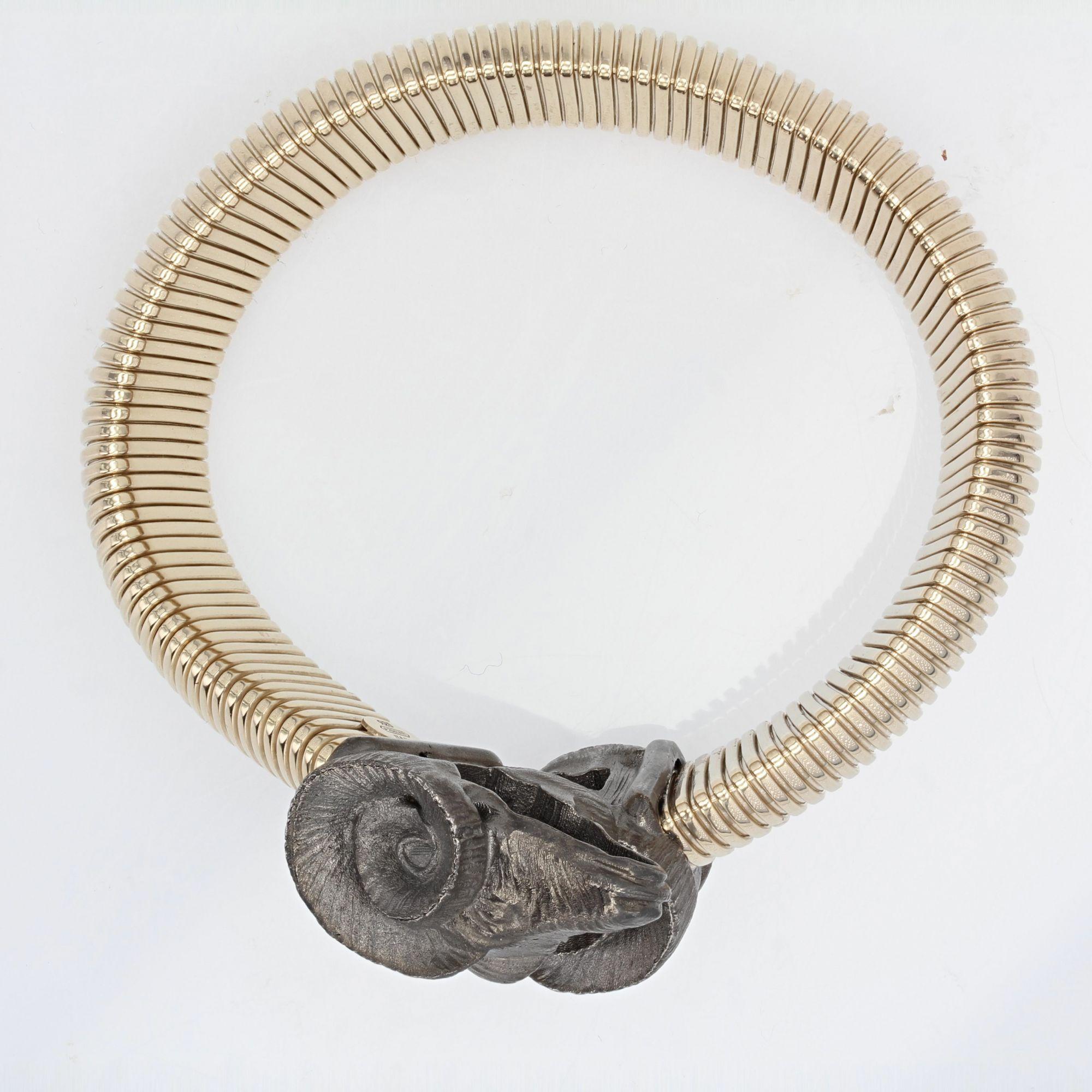 Modern Ram Tubogas Vermeil Bracelet In New Condition In Poitiers, FR