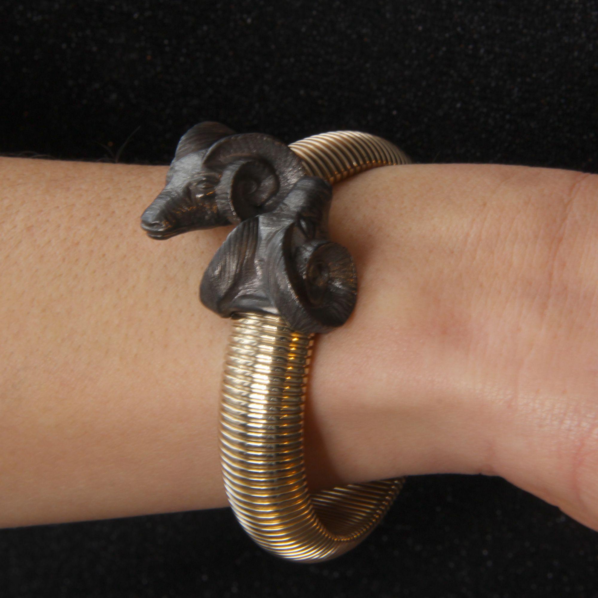 Women's Modern Ram Tubogas Vermeil Bracelet