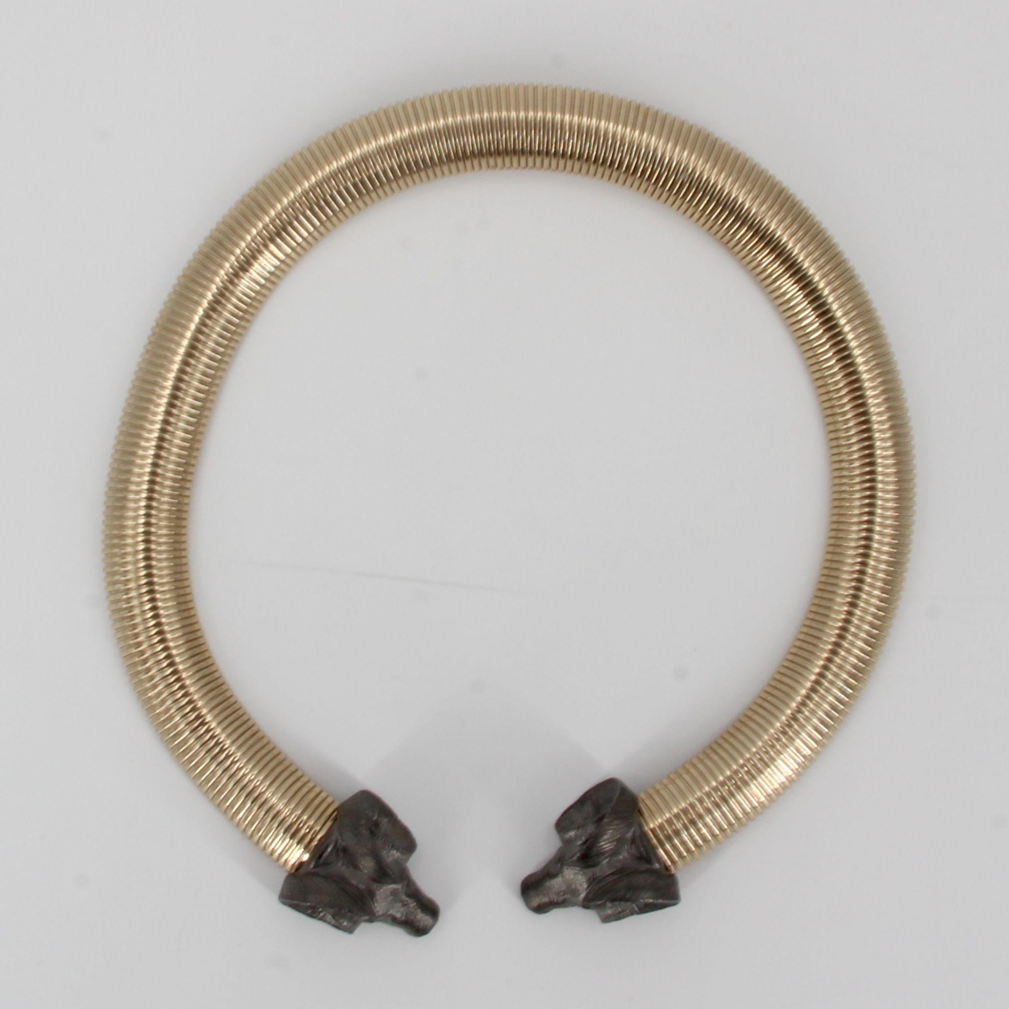 Collana moderna Ram Tubogas in vermeil in vendita 2