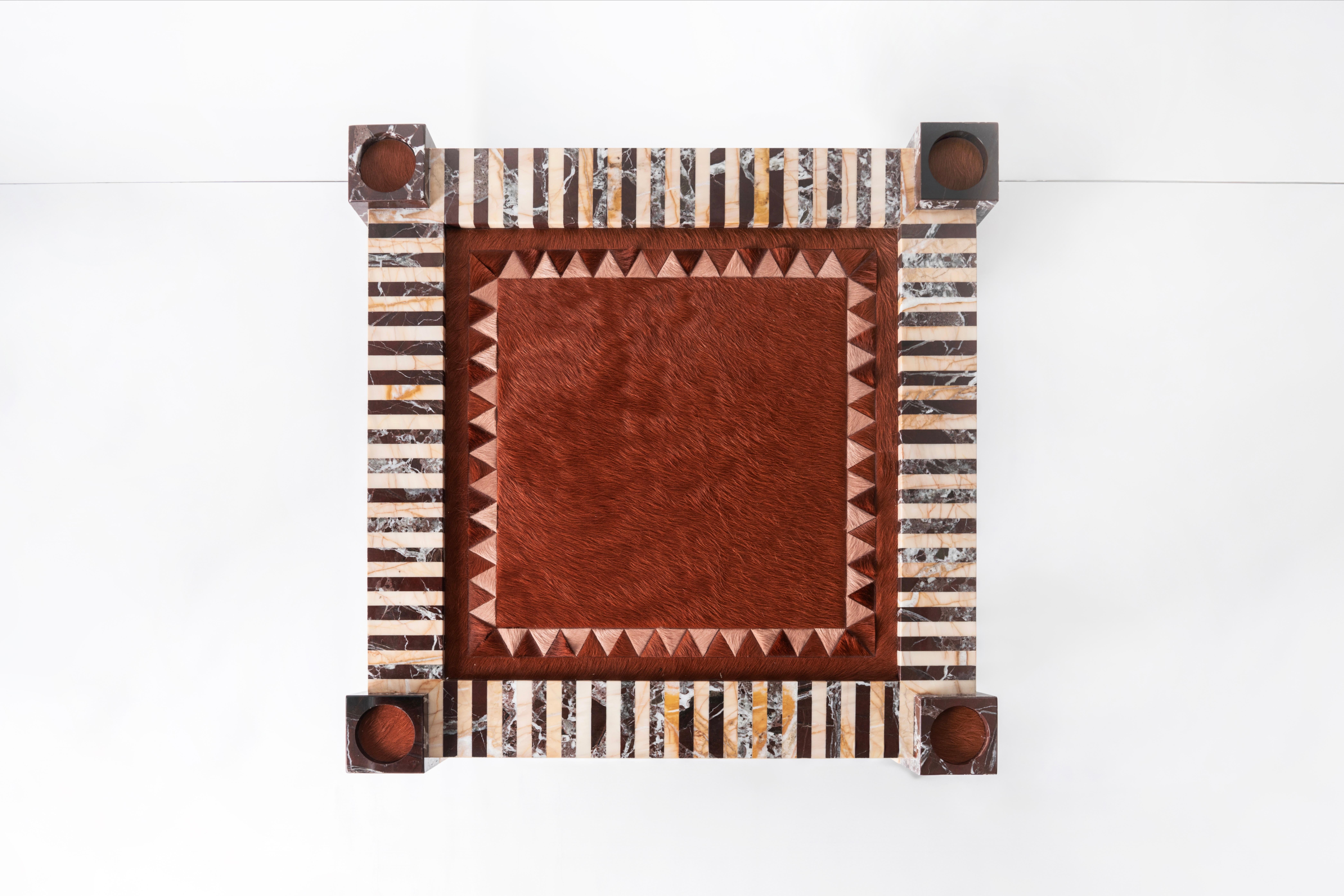 Modern Ravello and Dolomite Stone Domino Game Table from MADE by MONIOMI In New Condition For Sale In Miami, FL