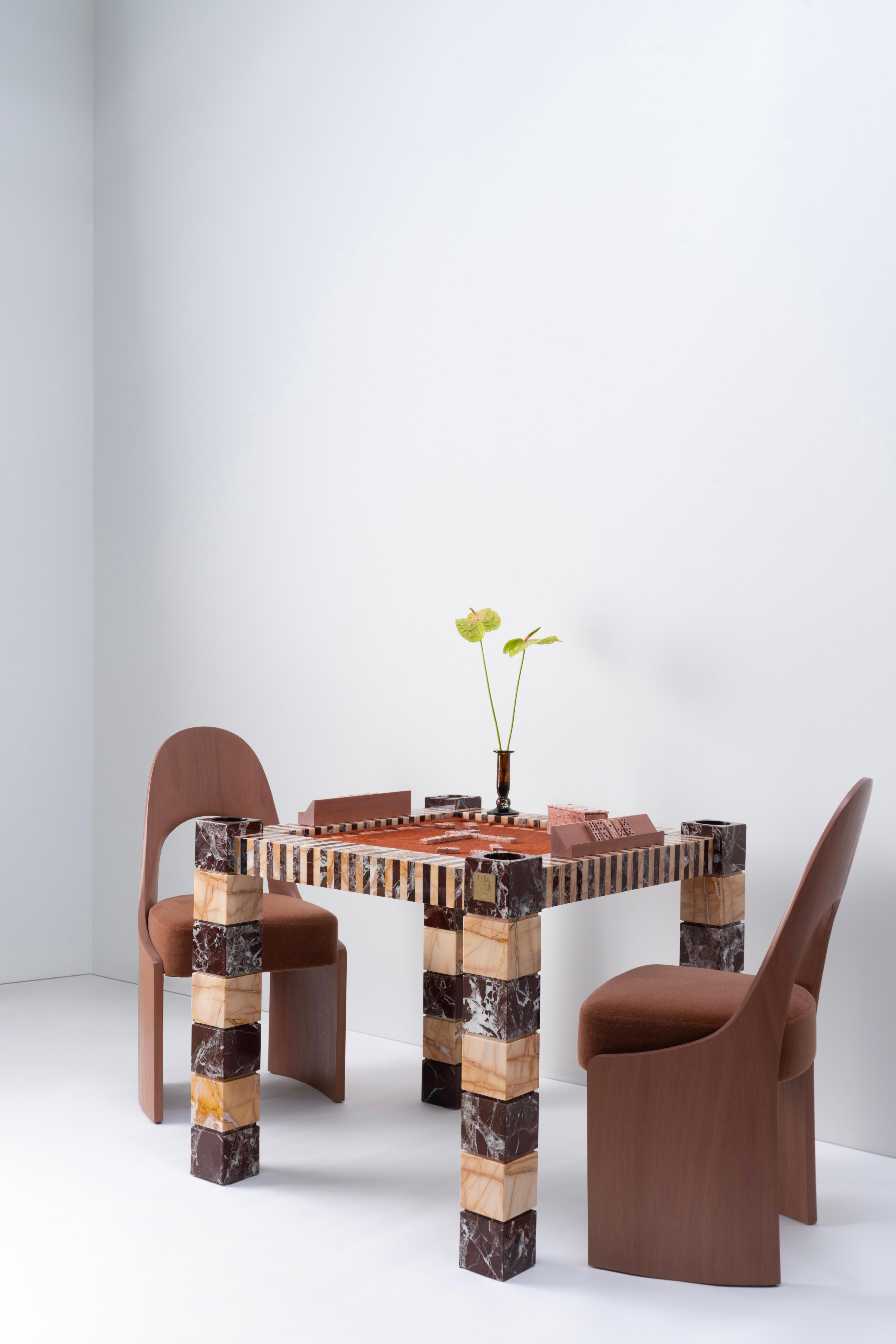 Contemporary Modern Ravello and Dolomite Stone Domino Game Table from MADE by MONIOMI For Sale