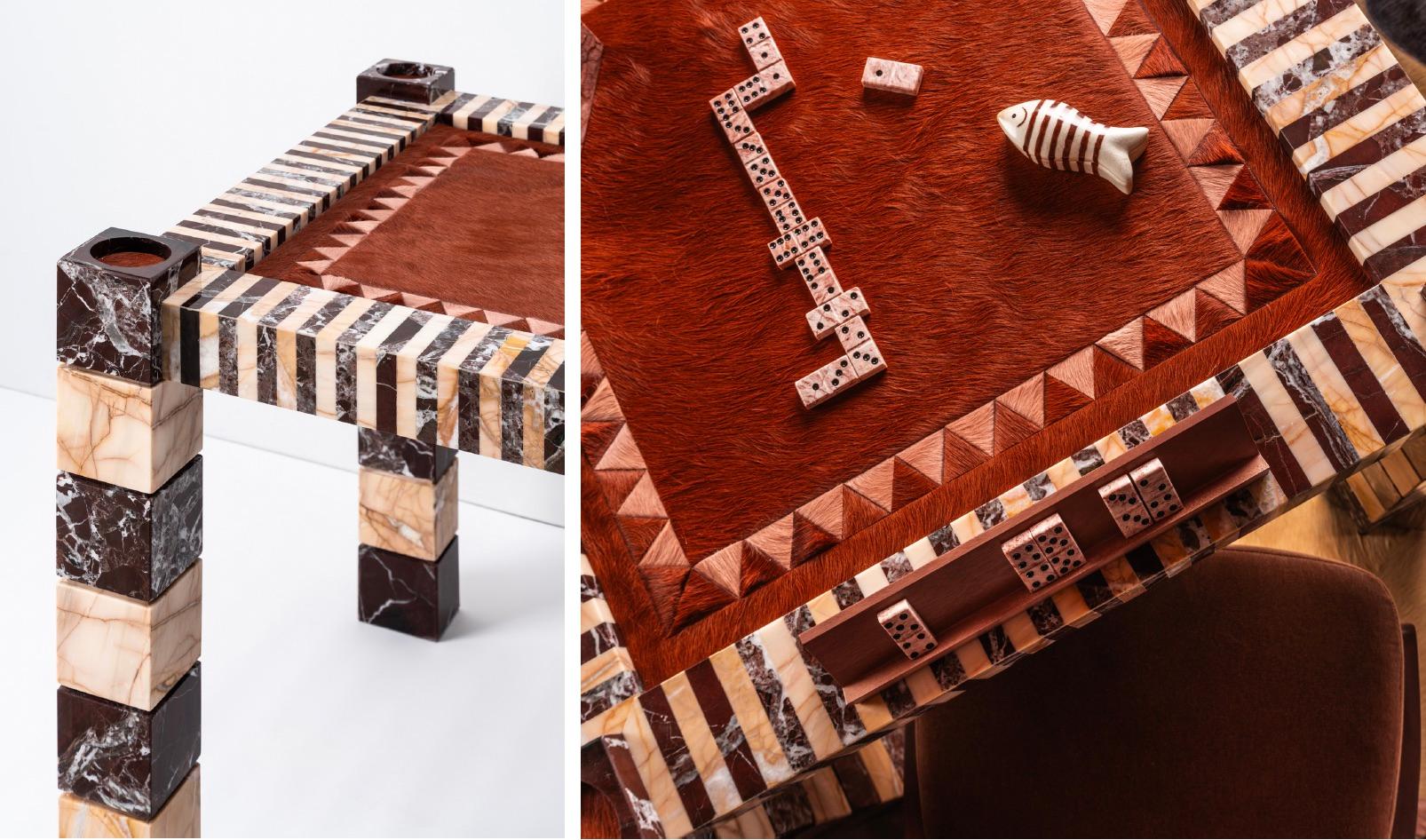 Modern Ravello and Dolomite Stone Domino Game Table from MADE by MONIOMI For Sale 1