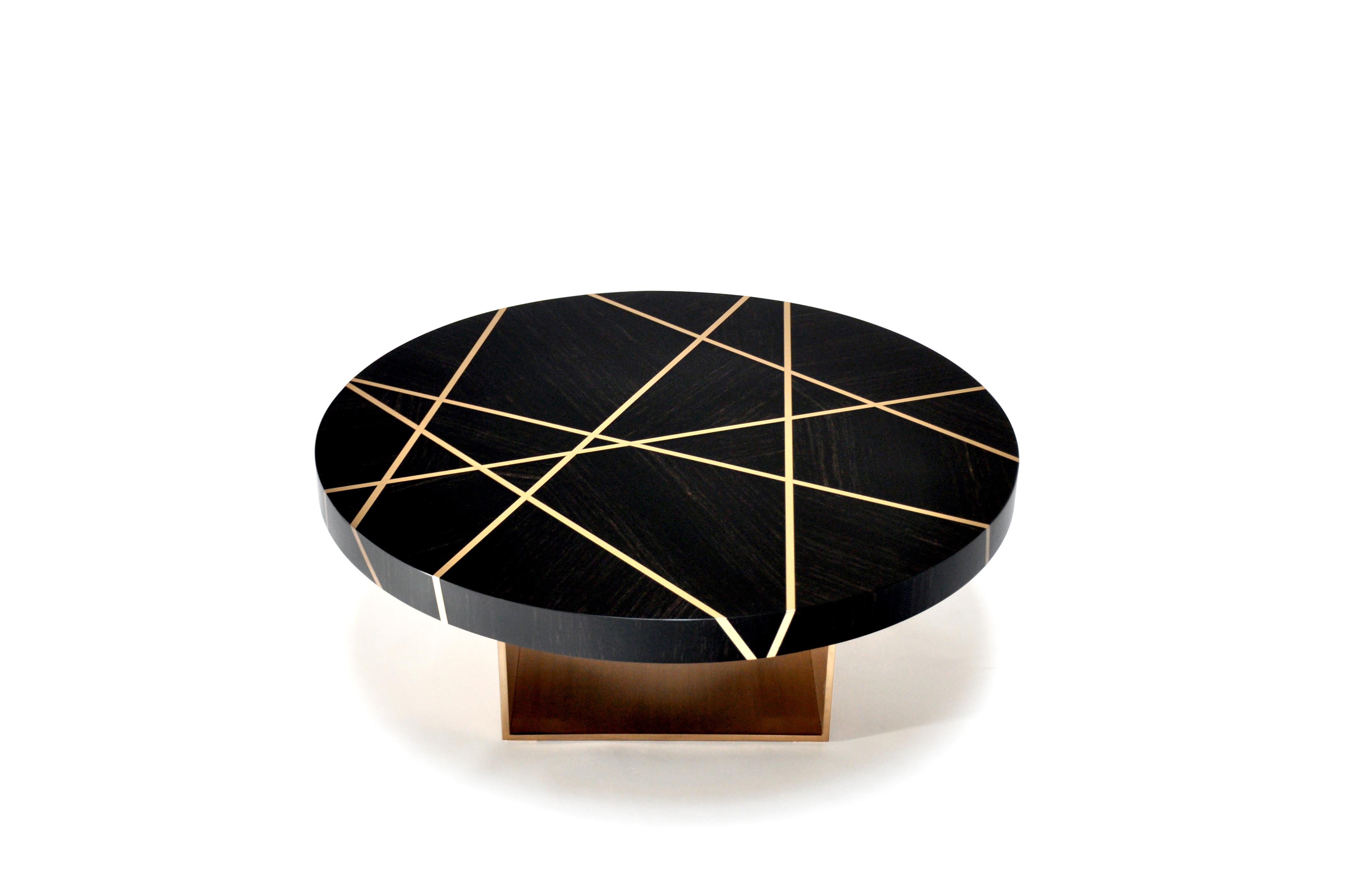 Modern Ray Cocktail Table in Gabon Ebony By Newell Design Studio In New Condition For Sale In Orange, CA