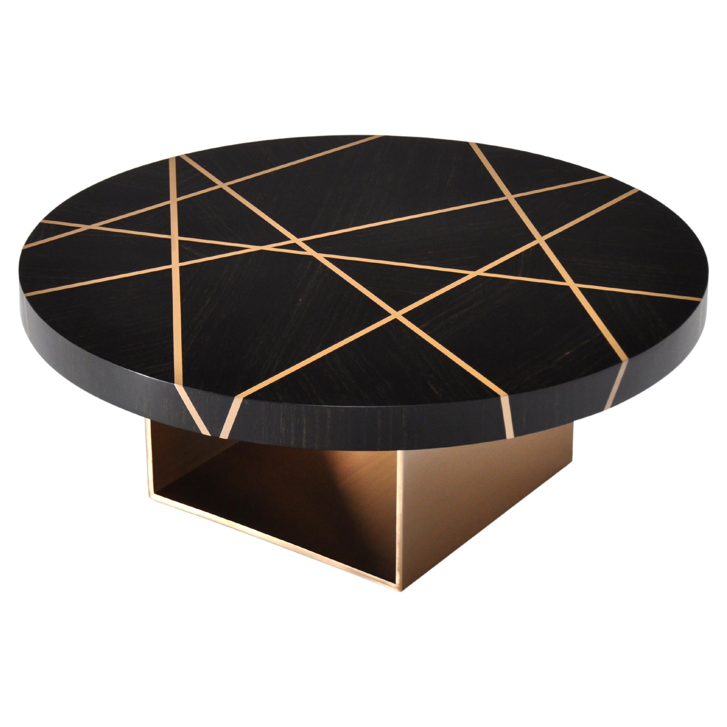 Modern Ray Cocktail Table in Gabon Ebony By Newell Design Studio For Sale