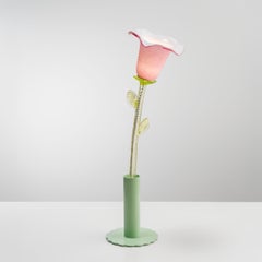 Lampe à poser rechargeable moderne Fleur en verre de Murano Alessandra Baldereschi